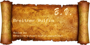 Breitner Vulfia névjegykártya